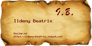 Ildeny Beatrix névjegykártya